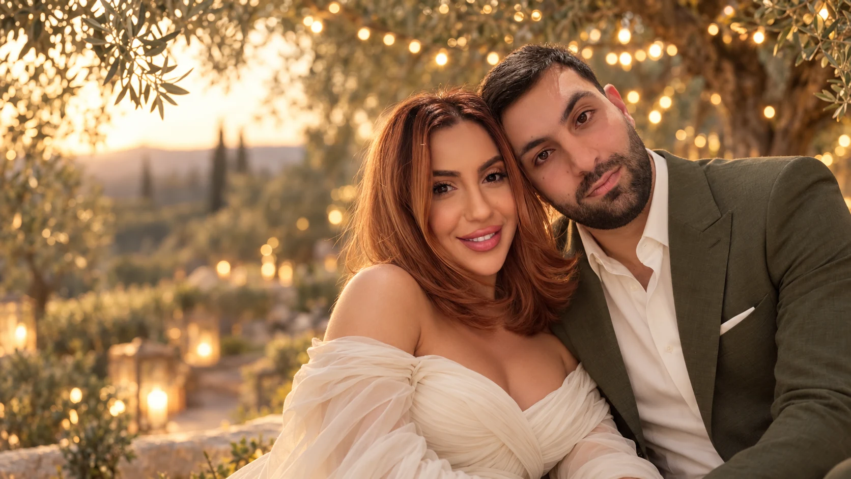 A romantic portrait of Arman and Sose, inspired by their photograph